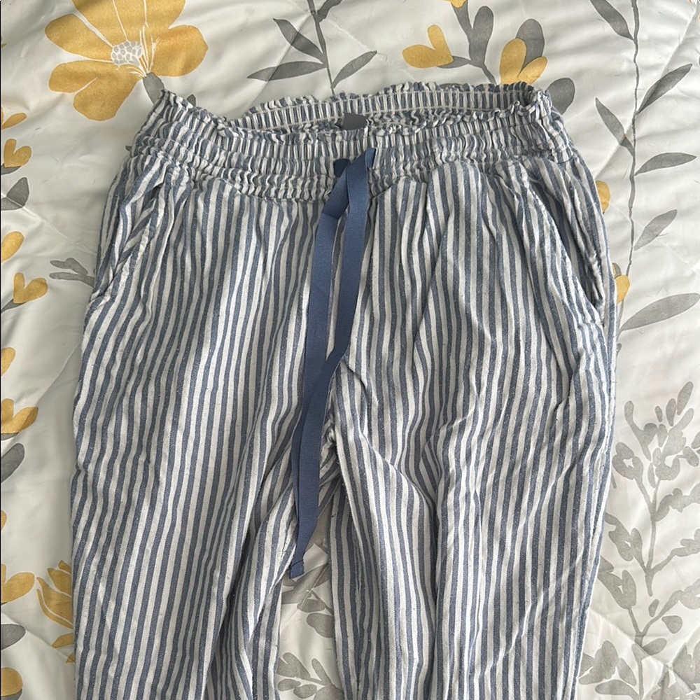 Aerie Blue Sweatpants with Elastic Waistband and Drawstring